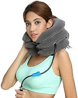 RUNZI Cervical Neck Traction Inflatable Stretcher Grey – Adjustable Pain Relief view 5