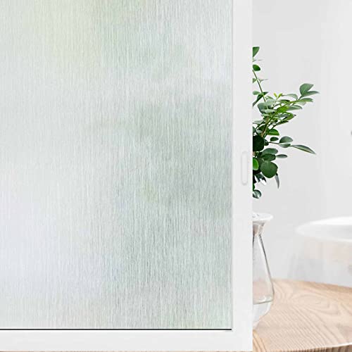 Filmgoo Stained Glass Window Privacy Film, Static Cling Frosted Window Film Heat Control Window Tinting Film for Home Bathroom Glass Coverings Sliding Door Decorative Stickers 35.4 Inch x 6.5 Feet — image 1