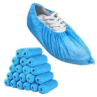 200Pcs Shoe Covers for Indoors Disposable, LyncMed Slip- Resistant Booties Covers, Large Size Durable Shoe Cover for Men & Women