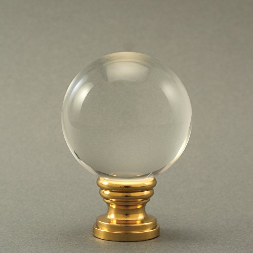 Crystal Ball Shape Lamp Shade Finial Clear Real Crystal Ball 1.5in Wide 2.15in Tall Ligth Shade Topper Screw