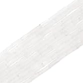 BEADIA Natural White Quartz Tube Beads Rectangle 4x13mm 40cm/Strand Stone Beads for Jewelry Making