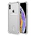 ANHONG iPhone Xs Max Clear Case Card Holder, [Slim Fit][Wireless Charger Compatible] Protective Soft TPU Shock-Absorbing Bumper Case Compatible iPhone Xs Max 6.5 inch