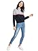Romwe Women's Color Block Round Neck Long Sleeve Pullover Striped Sweatshirt Top Navy L/(US 6)