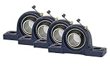 Jeremywell UCP205-16 Pillow Block Bearing Solid Base, 1", Self-Alignment, 1.5" Width, 2.736" Length, Cast Iron/Chromium Steel (Pack of 4)