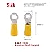 Hilitchi 100Pcs 12-10AWG Insulated Terminals Ring Electrical Wire Crimp Connectors (Yellow, M5) (Yellow - M5)