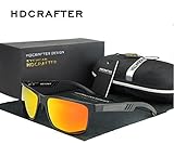 HDCRAFTER Aluminium Polarized Mirrored Wayfarer Sunglases Outdoor Driving Fishing Eyewear Silver Frame Mirror lenses (Black/Orange)
