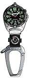 Dakota Easy-To-Read Flashlight Clip Watch - Black Fob