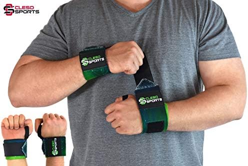 Cleso Sports Set of 2 Designer Wrist Wrap Hardcore Wrist Wraps for Bodybuilding, Powerlifting, Crossfit Strength Sports & Fitness 45 cm Professional Quality – Suitable for Men & Women