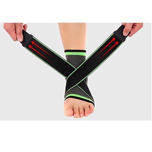 3D Weaving Elastic Nylon Strap Ankle Support Brace Badminton Basketball Football Taekwondo Fitness Heel Protector Gym Equipment (M) - Thumbnail 6