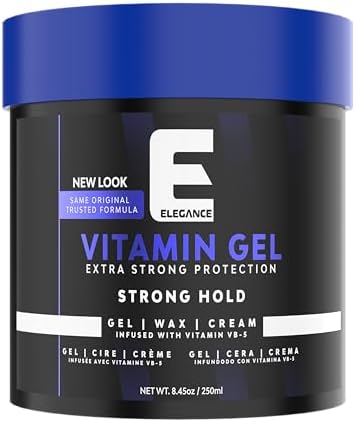 Elégance Vitamin Gel – Extra Strong Hold, 16.9oz (500ml) – With Vitamin B5 & Glycerin
