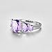 Psiroy 925 Sterling Silver Plated Created Tourmaline Filled 5 Stone Engagement Ring Band Size 9