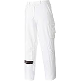 Portwest Painters Trousers Work Pants Protection Protect Overall Decorator Paint, Medium White