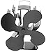 Boone Hearth Heat Powered 4 Black Blade Stove Fan From for Wood Stoves, FREE Stove Thermometer Included