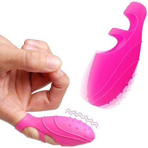 SuperFuN Pink Mini Size Ultra Soft Silicone Finger Sleeve Fingering Vi-brarator Massage Toys for Women with Mutli Frequency