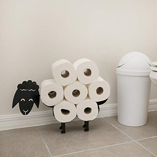 Sheep Toilet Paper Holder V3 7 Roll Capacity Self Standing and Wall