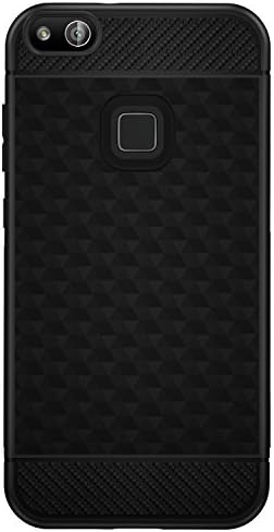 Huawei P10 Lite Case,Yocco Soft Silicon Luxury Brushed Case with Texture Carbon Fiber Design Protection Cover for Huawei P10 Lite Smartphone (Black)