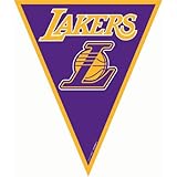 Amscan Nba Licensed Pennant Banner Party Decoration, Plastic, 12' Childrens (6 Piece), LA Lakers