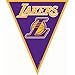 Amscan NBA Licensed LA Lakers Pennant Banner Party Decoration, Plastic, 12' Childrens (6 Piece)