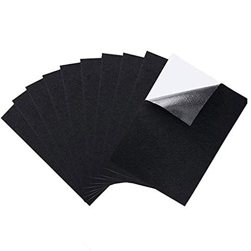  Maonet Black Felt Fabric Adhesive Sheets Multipurpose Velvet Sheet Sticky Glue Back for Art & Crafts Protector Pads (Black)