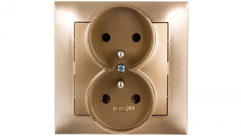 Ospel GP-2YZ/28 Socket Gold IP20, 16 A 84 mm 45 mm 84 mm