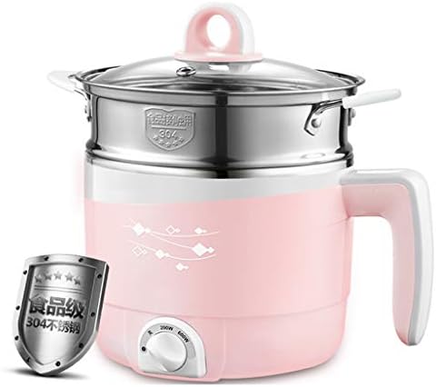 Household Mini, Stainless Steel Rice Cooker, Electric Wok, Multi-function Cooking Noodle Artifact, Dormitory Student Bedroom (color : With steamer)