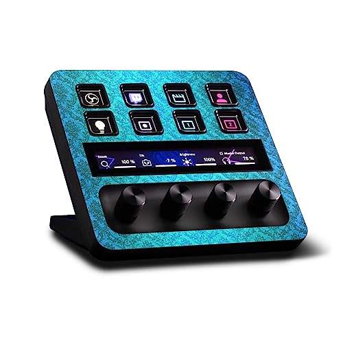MightySkins Carbon Fiber Skin Compatible with Elgato Stream Deck + Blue Vintage…