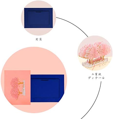 桜のグリーティングカード メッセージカード 誕生日カード ポップアップカード 感謝状 飛び出す 封筒付き B07p17jfht 450円 大人気 New Arrival 最安値挑戦 年中無休 高品質 通販