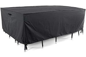 Tempera Outdoor Dining Set Cover for Outside Table and Chairs, Square Patio Table Covers for Outdoor Furniture, Anti-Fading, Windproof, 76''L x 76''W x 27.8''H, Grey