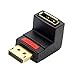 cablecc Up Angled 90 Degree DP DisplayPort Male to Female Extension Adapter 4K