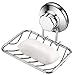 ARCCI Bar Soap Holder for Shower Wall, Stainless Steel Strong Vacuum Suction Cup Shower Soap Dish, Rustproof Wall Mouted Square Soap Sponge Holder Tray for Bathroom & Kitchen Sink, Chrome