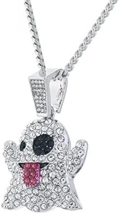 BLINGFACTORY Hip Hop Iced Smile Face CZ Medal Silver Plated