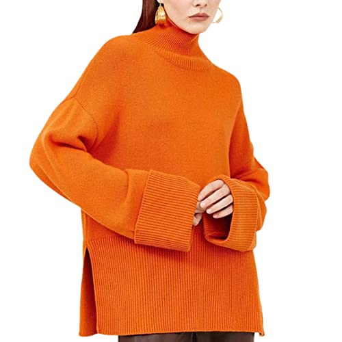 Women's Oversized Turtleneck Sweater Long Sleeve