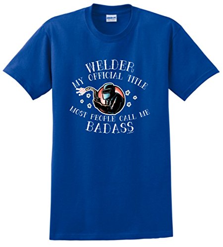 Welding Accessories for Welder Welder Official Title Badass Tattoo Crest Welding T-Shirt Large Royal