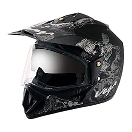 Vega – OR-D/V-SKT-DKS_M Off Road D/V Sketch Dull Black Silver Helmet-M