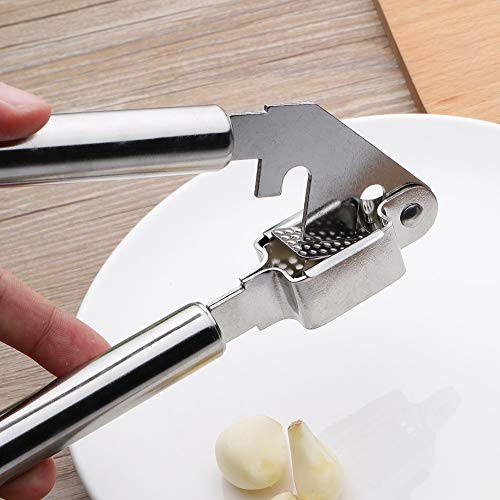 Garlic Press, Stainless Steel Garlic Mincer, Crusher, Smasher, Rocker with Sturdy Construction - Professional Food Grade, Rust proof, Easy Squeeze and Clean, Dishwasher Safe, By Venoya - Thumbnail 3