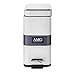 AMG and Enchante Accessories, Rectangular Waste Bin, 5L Garbage Trash Can with Step Foot Pedal, WB01W WHT, Glossy White