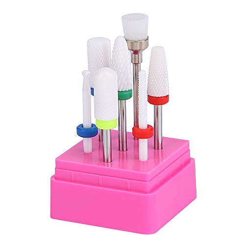 Ceramic Carbide Nail Drill Bits Set 7PCS Remove Acrylic Nail Polish Cuticle File Manicure Pedicure 3/32 inches