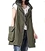 Mordenmiss Women's Sleeveless Coat Big Pockets Waistcoat Travel Hoodie Vest Style 1 XXL Army Green
