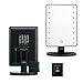 SHOWPIN Lighted Vanity Mirror with Lights,Tabletop Cosmetic Mirror with Removeable 10x Magnification Mirror,Batteries Included