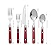 Bon Brasserie 20-Piece Stainless Steel Flatware Silverware Cutlery Set - Red in Petite Size, Include Knife/Fork/Spoon, Dishwasher Safe, Service for 4