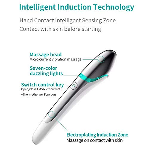 40℃ EMS Heated Eye Massager, Anti-Aging Galvanic Facial Massager Bar, Rechargeable Eliminate Wrinkles,High-Frequency Vibration - Relieve Your Dark Circles, Blackheads and Puffiness Perfectly
