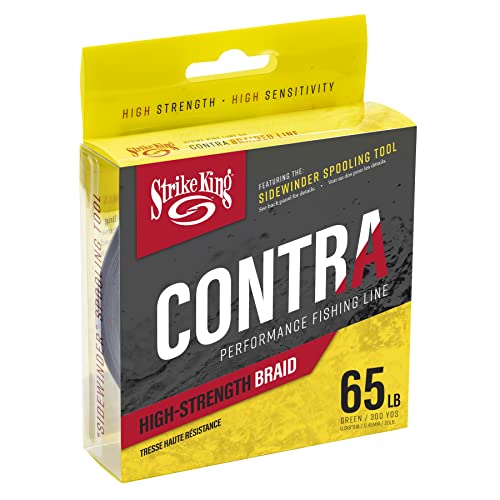 Strike King Contra Braid Performance - Lenza da pesca, 277,4 m, Zero Stretch, 29,5 kg, verde
