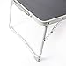 SUPERJARE Lap Table, Laptop Bed Tray Table with Foldable Legs, Bed Desk, Portable Mini Picnic Table, Folds in Half with Inner Storage Space-Dark Gray
