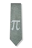 Men's Green Microfiber Pi Symbol to the 50th Decimal Mathematics Math Tie Necktie