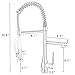 FLG Spring Single Handle Pull Down Kitchen Sink Faucet with Sprayer, Commercial Pre Rinse Faucet, Chrome