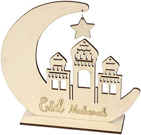 Luerme Artwork Wooden DIY Castle Moon Home Decoration for Eid MubarakHome Decor