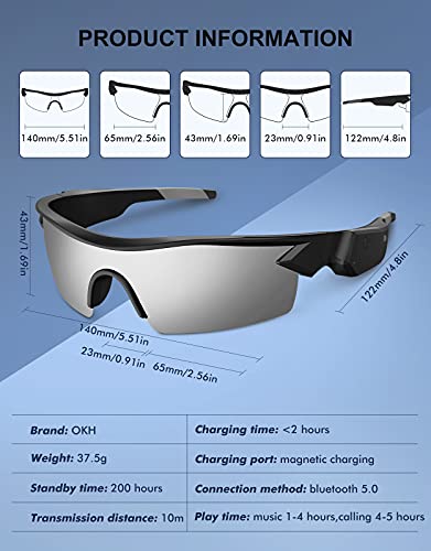 Wireless Bluetooth Smart Sunglasses With Open Ear Speakers - Voice Control, AI Translation, UV Protection