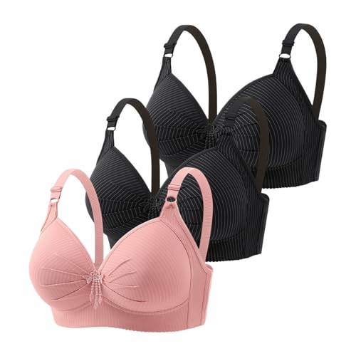 Bras for Women UK Adjustable Straps Push Up Bra with Tassels V Neck Solid Color Underwear Full Coverage Front Soft Bras Women Lounge Wear Ladies Bra Plus Size Lightweight Underwear