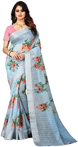Blue Linen Saree