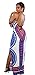 Moxeay Women Sexy Bohemian Floral Print Spaghetti Strap Backless Long Maxi Dress (Medium, White)